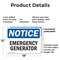 Signmission Emergency Generator, 18 in W x Rectangle, Plastic OS-2PACK-NS-P-1218-L-11855 - alternate 5